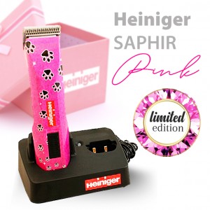 Heiniger Saphir Pink Limited Edition - profesjonalna, bezprzewodowa maszynka z dwoma akumulatorami + ostrze nr 10 (1,8 mm)